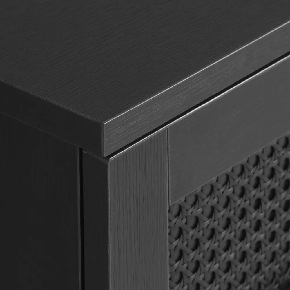 No name RINTO Meuble TV 2 portes 2 niches en bois et métal L120cm
