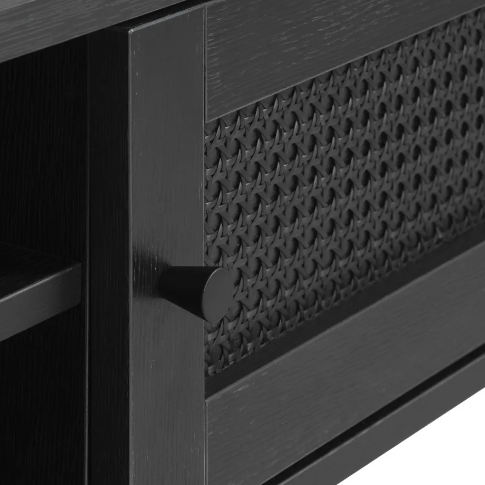 No name RINTO Meuble TV 2 portes 2 niches en bois et métal L120cm