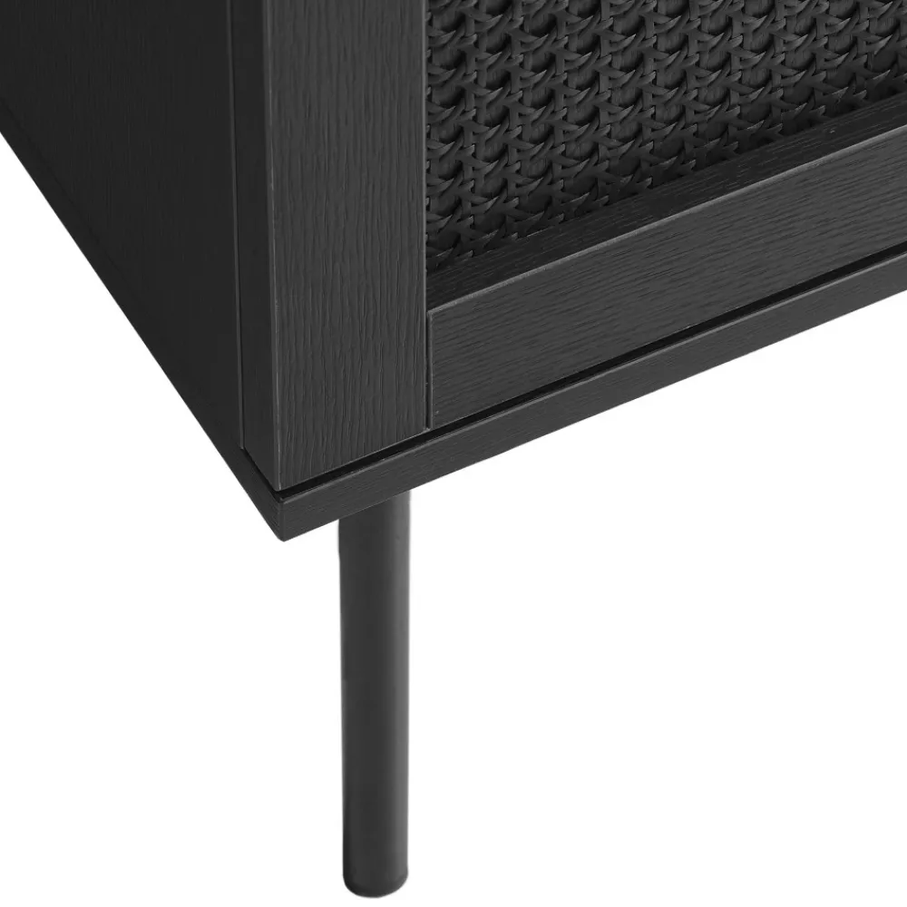 No name RINTO Meuble TV 2 portes 2 niches en bois et métal L120cm
