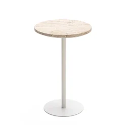 Drawer RITO Table d'appoint en métal et travertin ø35cm