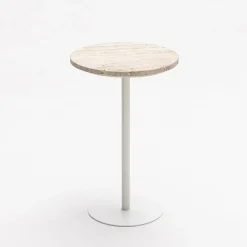 Drawer RITO Table d'appoint en métal et travertin ø35cm
