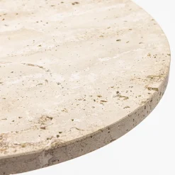 Drawer RITO Table d'appoint en métal et travertin ø35cm