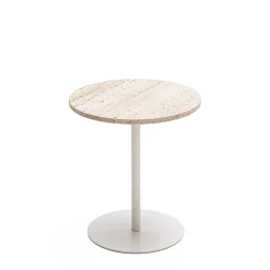 Drawer RITO Table d'appoint en métal et travertin ø40cm