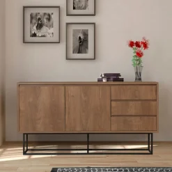Drawer ROA Buffet 2 portes en bois et métal L140cm