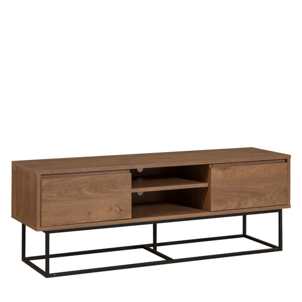 Drawer ROA Meuble TV 2 tiroirs en bois et métal L140cm