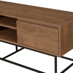 Drawer ROA Meuble TV 2 tiroirs en bois et métal L140cm