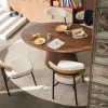 Drawer RODE Lot de 2 chaises en tissu bouclette, bois et métal