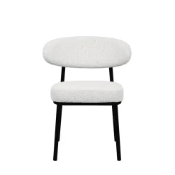 Drawer RODE Lot de 2 chaises en tissu bouclette, bois et métal