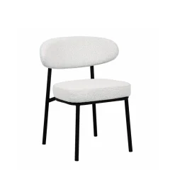 Drawer RODE Lot de 2 chaises en tissu bouclette, bois et métal