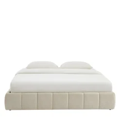 No name ROMEO Lit coffre en tissu chenille 180x200cm
