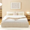 No name ROMEO Lit coffre en tissu chenille 160x200cm