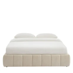 No name ROMEO Lit coffre en tissu chenille 160x200cm