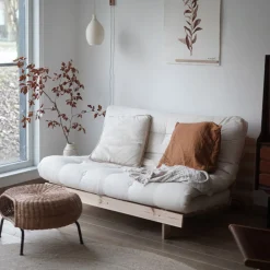 Karup Design ROOTS Canapé convertible 160x200cm en bois naturel et tissu