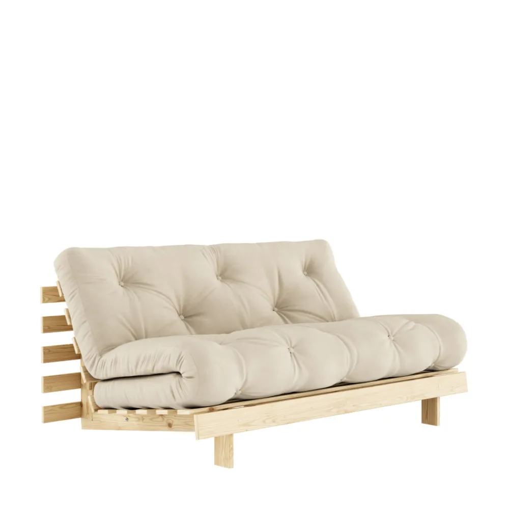 Karup Design ROOTS Canapé convertible 160x200cm en bois naturel et tissu