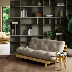 Karup Design ROOTS Canapé convertible 160x200cm en bois naturel et tissu