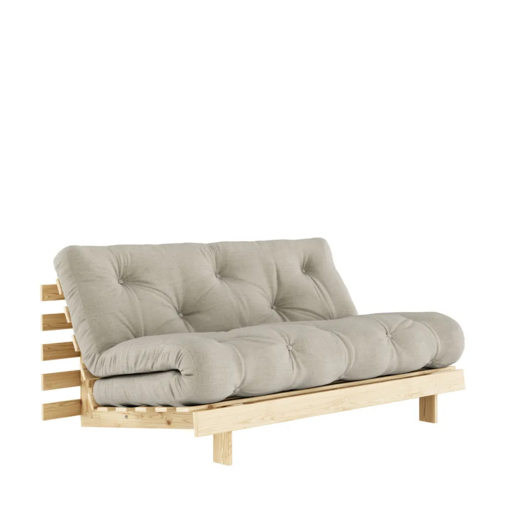 Karup Design ROOTS Canapé convertible 160x200cm en bois naturel et tissu