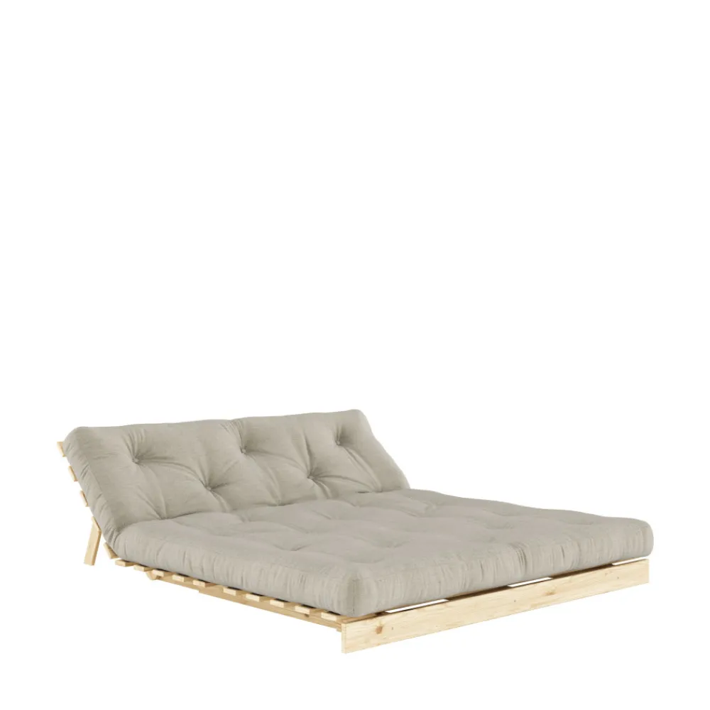 Karup Design ROOTS Canapé convertible 160x200cm en bois naturel et tissu