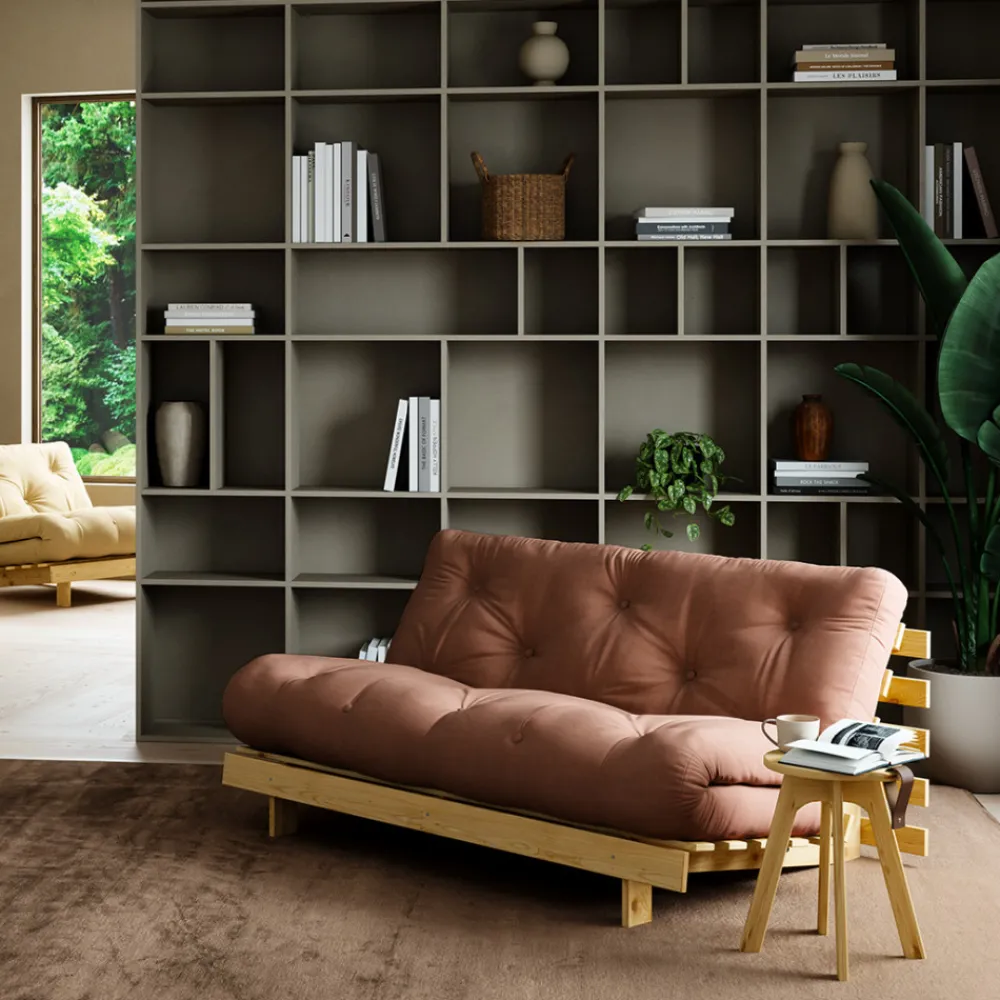 Karup Design ROOTS Canapé convertible 160x200cm en bois naturel et tissu