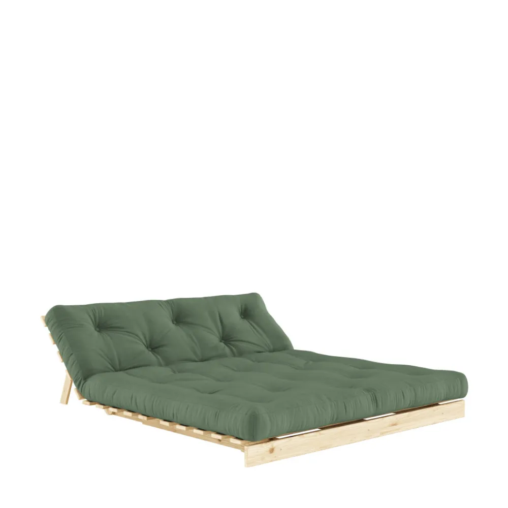 Karup Design ROOTS Canapé convertible 160x200cm en bois naturel et tissu