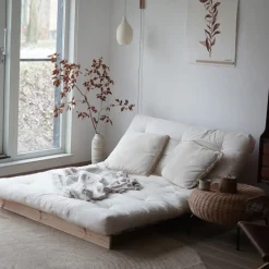 Karup Design ROOTS Canapé convertible 160x200cm en bois naturel et tissu