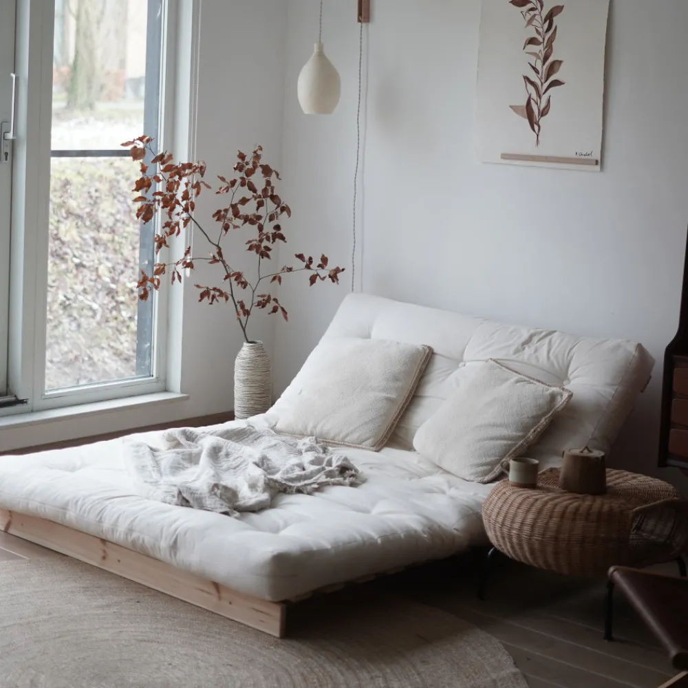 Karup Design ROOTS Canapé convertible 160x200cm en bois naturel et tissu
