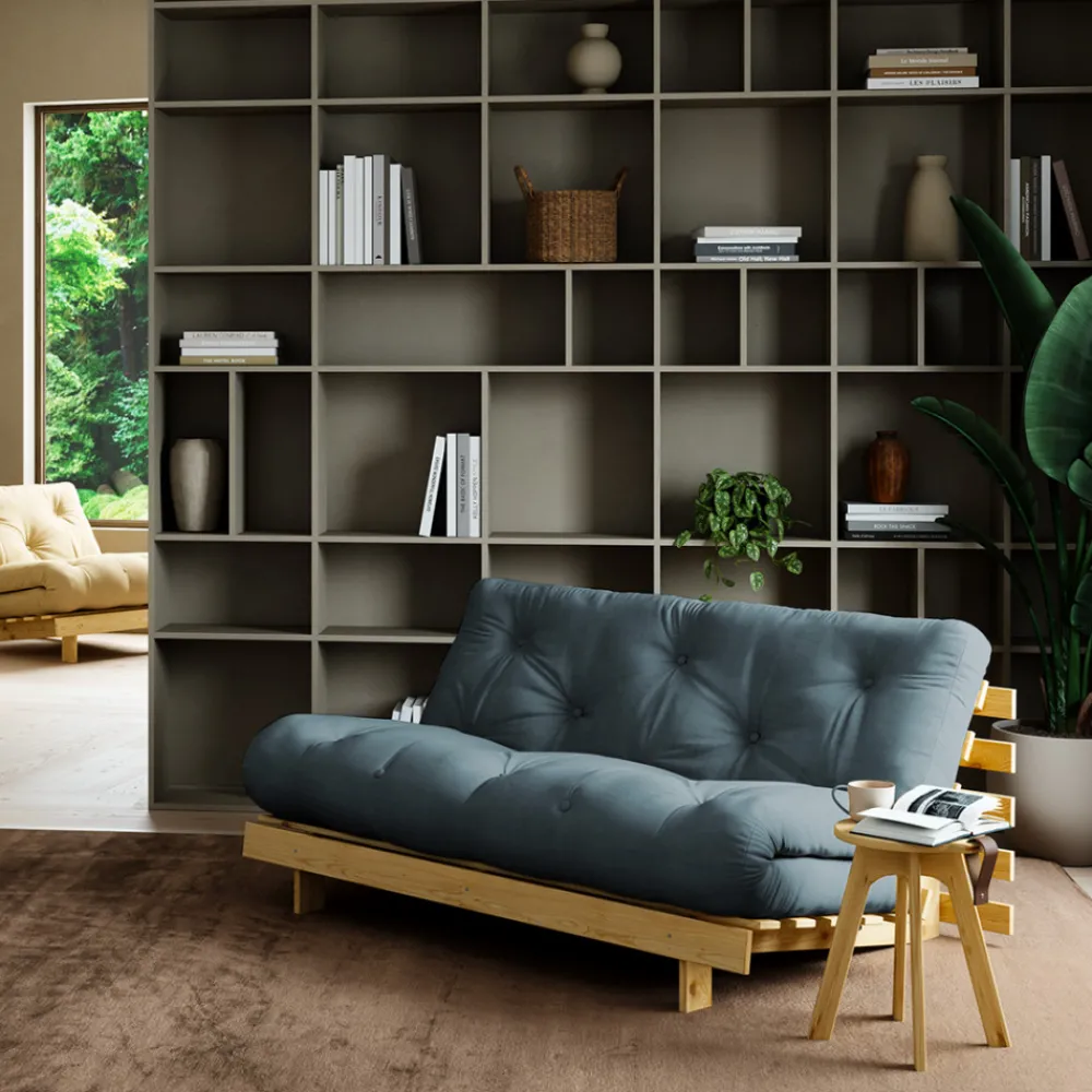 Karup Design ROOTS Canapé convertible 160x200cm en bois naturel et tissu
