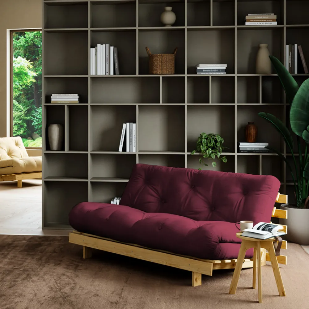Karup Design ROOTS Canapé convertible 160x200cm en bois naturel et tissu