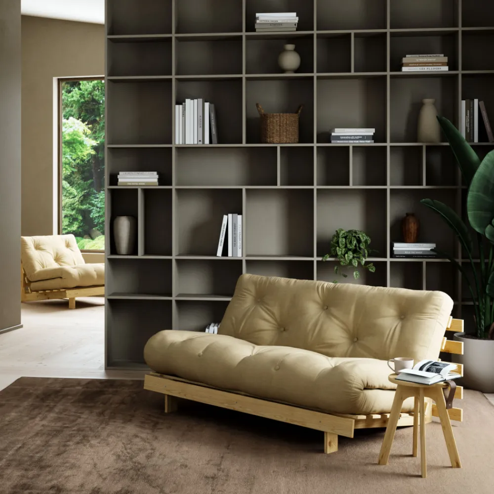 Karup Design ROOTS Canapé convertible 160x200cm en bois naturel et tissu