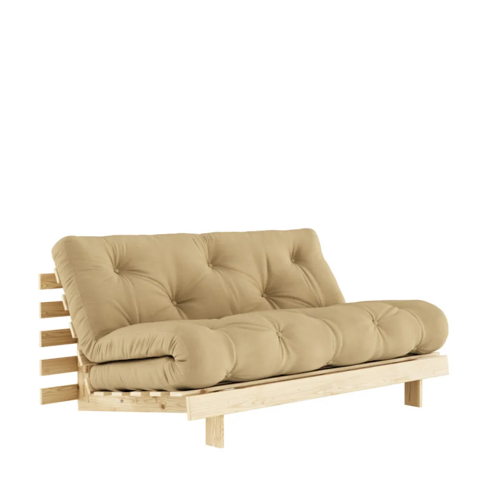 Karup Design ROOTS Canapé convertible 160x200cm en bois naturel et tissu