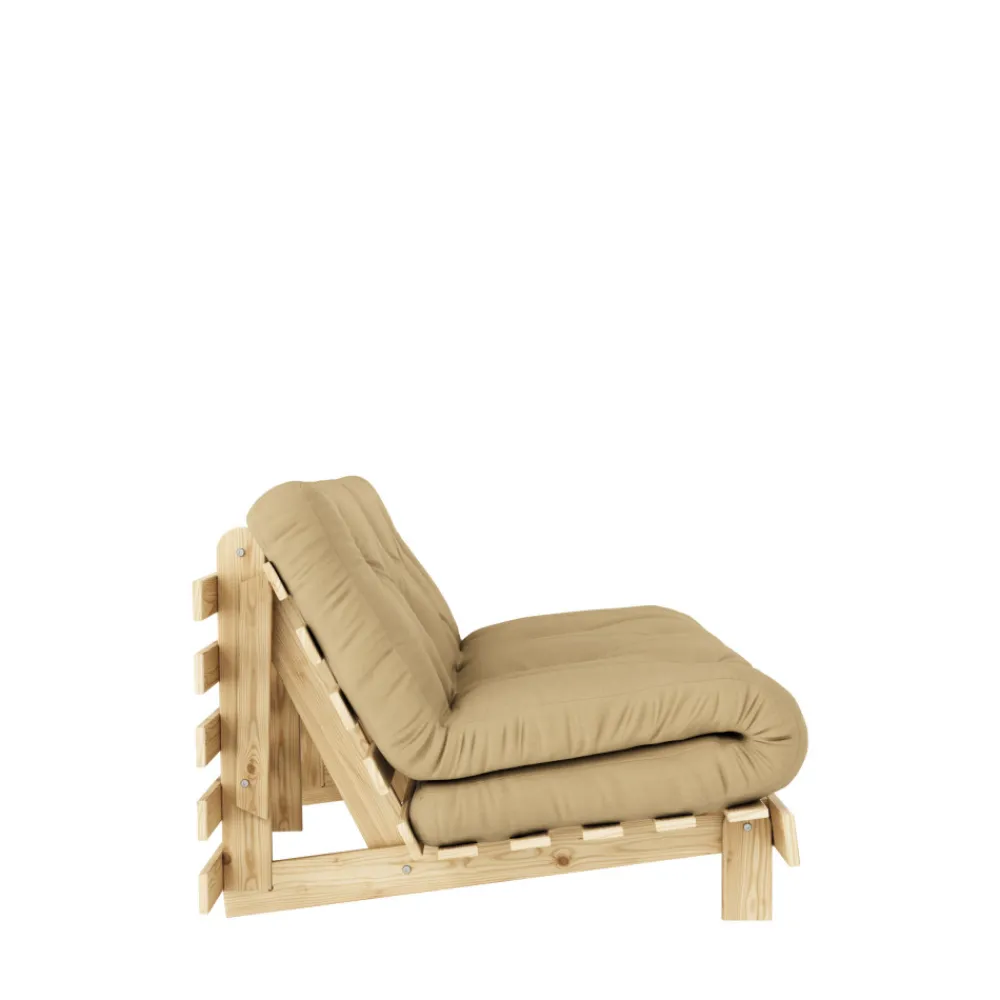 Karup Design ROOTS Canapé convertible 160x200cm en bois naturel et tissu