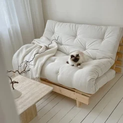 Karup Design ROOTS Canapé convertible 140x200cm en bois naturel et tissu