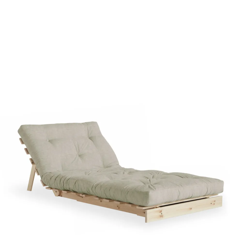 Karup Design ROOTS Fauteuil convertible 90x200cm en bois naturel et tissu