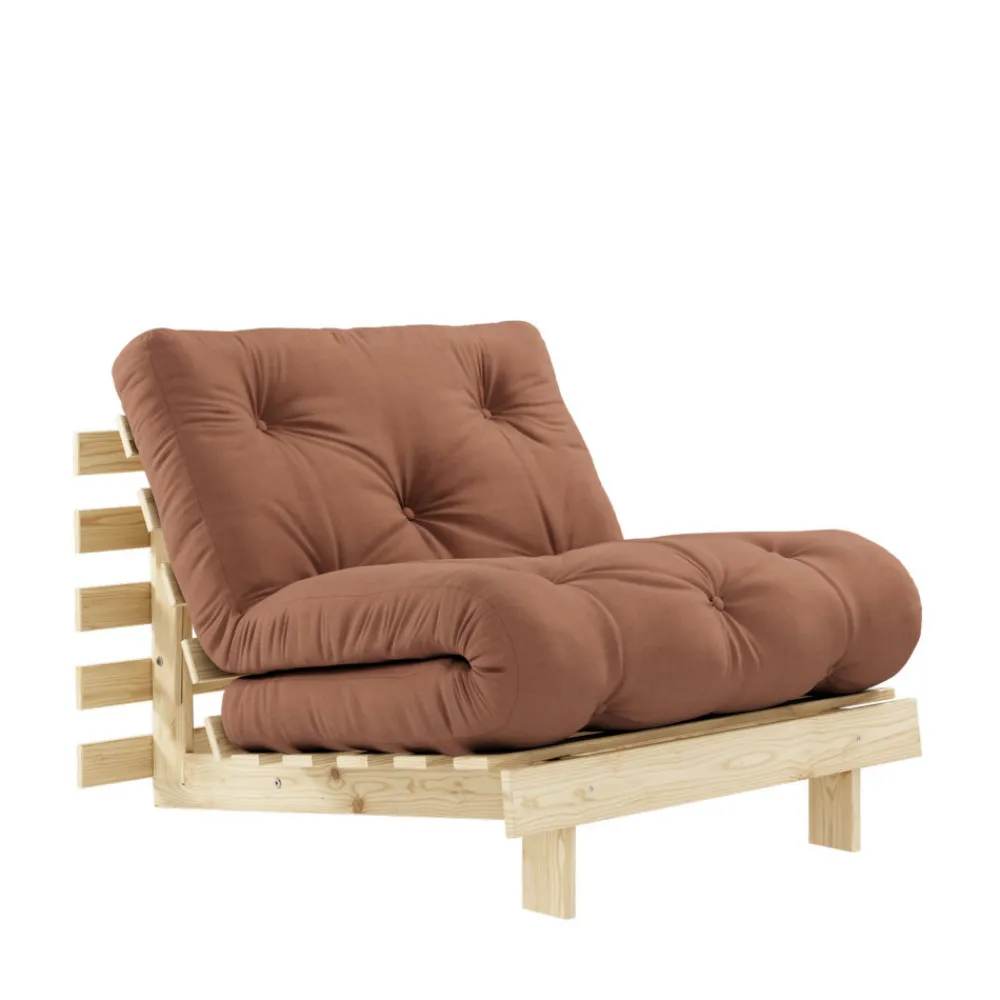 Karup Design ROOTS Fauteuil convertible 90x200cm en bois naturel et tissu