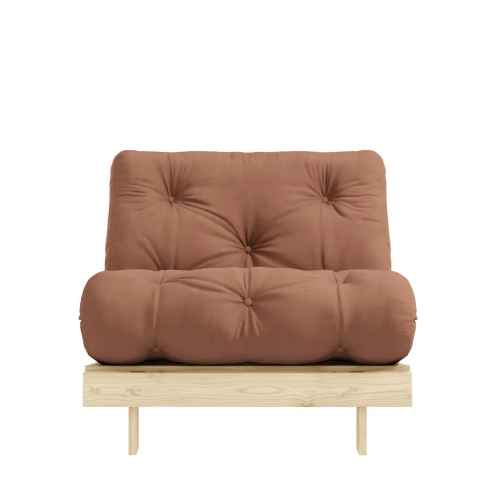 Karup Design ROOTS Fauteuil convertible 90x200cm en bois naturel et tissu