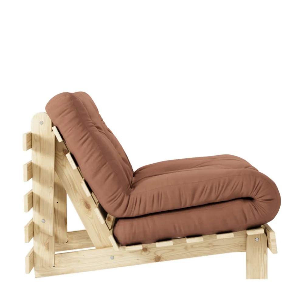 Karup Design ROOTS Fauteuil convertible 90x200cm en bois naturel et tissu