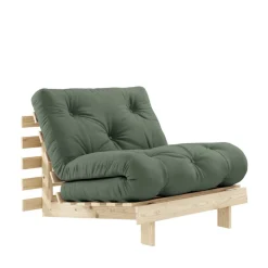 Karup Design ROOTS Fauteuil convertible 90x200cm en bois naturel et tissu