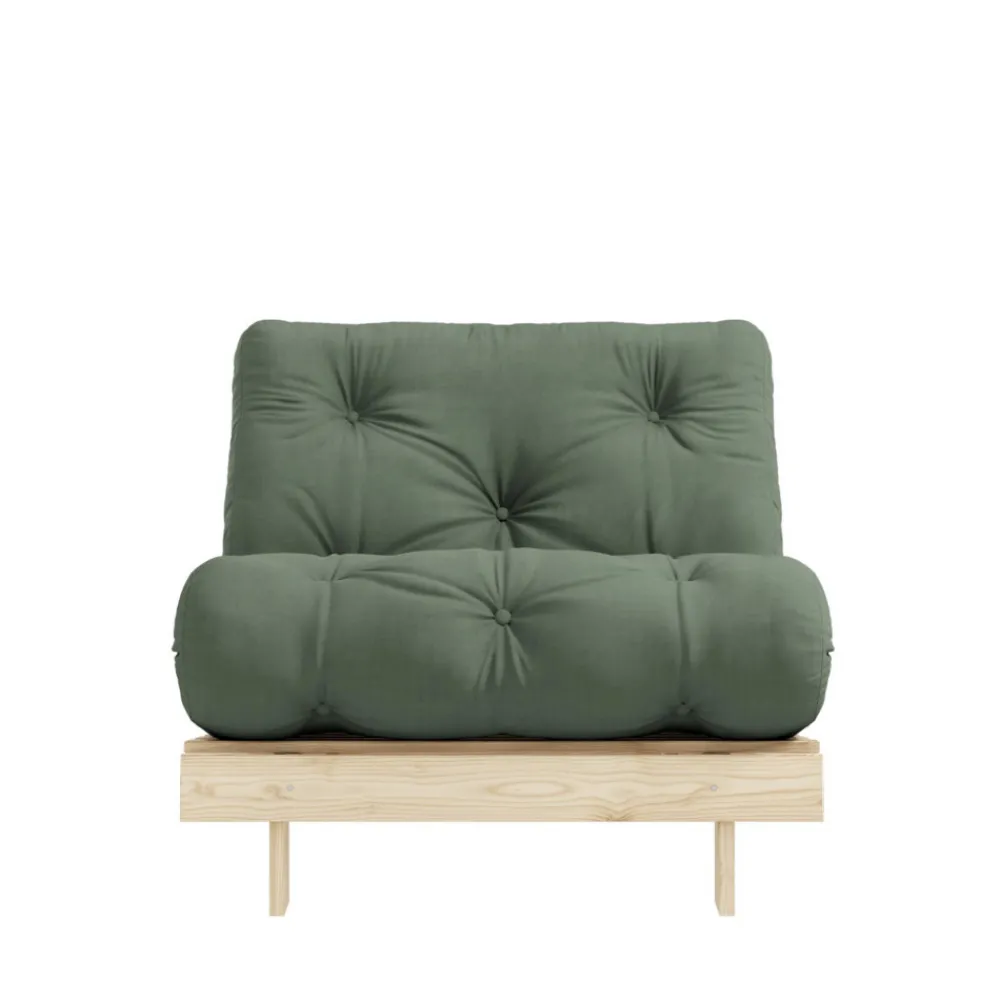 Karup Design ROOTS Fauteuil convertible 90x200cm en bois naturel et tissu
