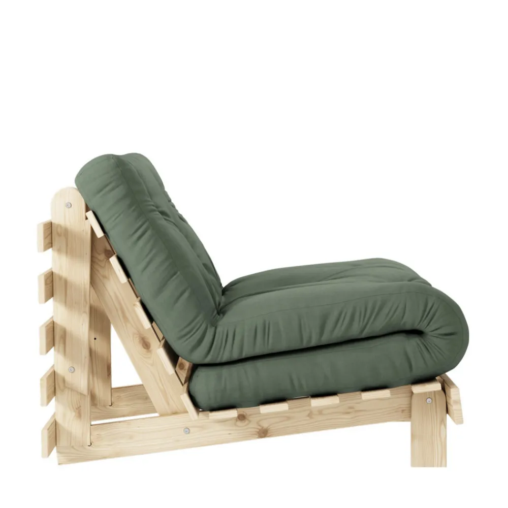 Karup Design ROOTS Fauteuil convertible 90x200cm en bois naturel et tissu