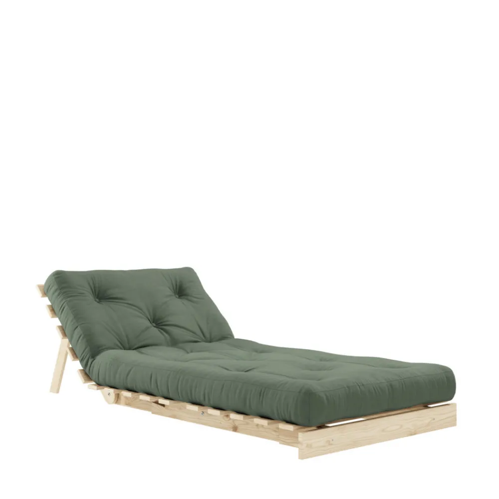 Karup Design ROOTS Fauteuil convertible 90x200cm en bois naturel et tissu