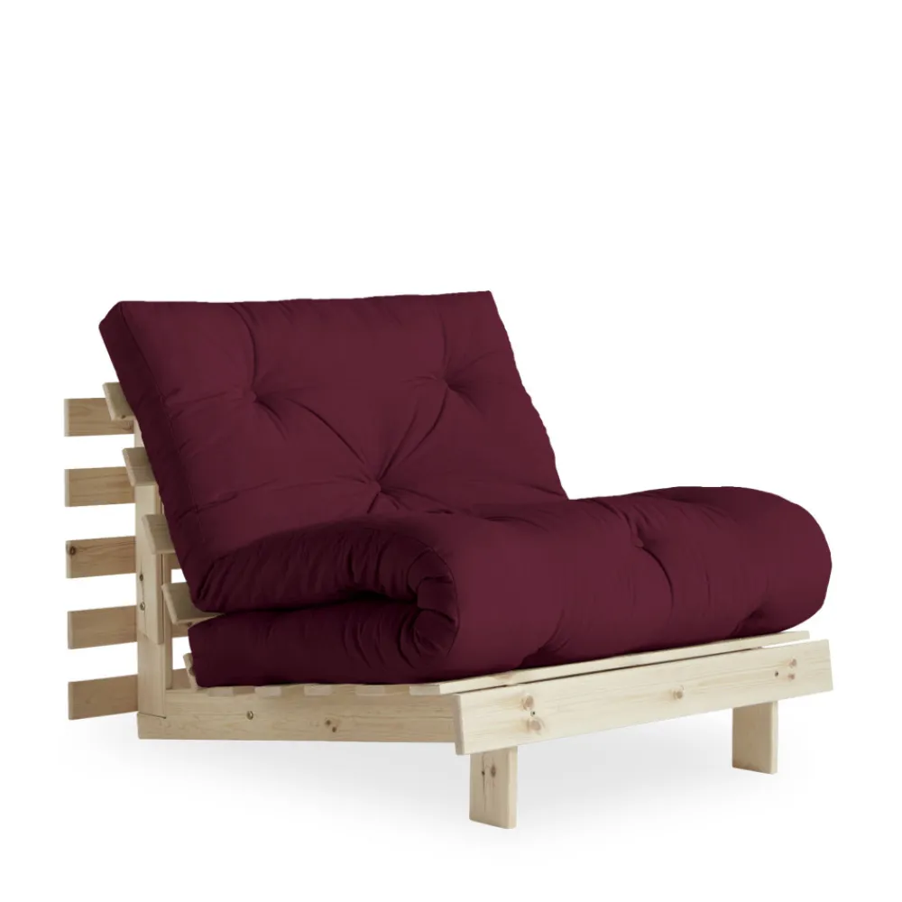 Karup Design ROOTS Fauteuil convertible 90x200cm en bois naturel et tissu