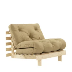 Karup Design ROOTS Fauteuil convertible 90x200cm en bois naturel et tissu