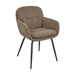 Woood RUNA Lot de 2 fauteuils de table en tissu et métal