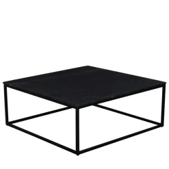 Drawer SAKU Table basse carrée en marbre et métal 100x100cm
