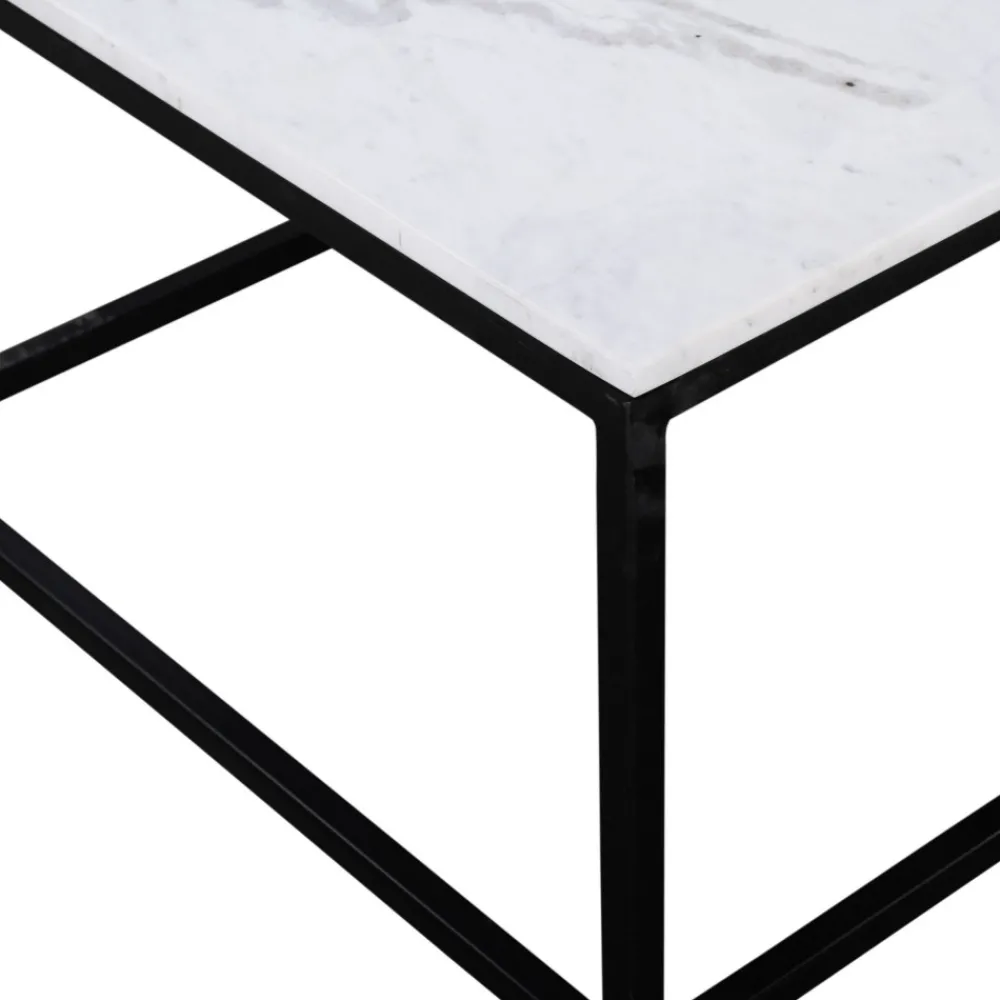 Drawer SAKU Table basse en marbre et métal 120x65cm