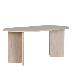 Drawer SAM Table à manger 8 personnes effet travertin