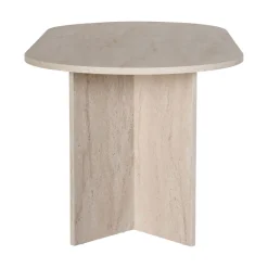 Drawer SAM Table à manger 8 personnes effet travertin
