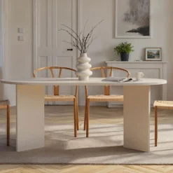 Drawer SAM Table à manger 8 personnes ovale en bois