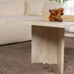 Drawer SAM Table basse effet travertin 119x60cm