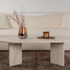 Drawer SAM Table basse ovale effet travertin 119x60cm