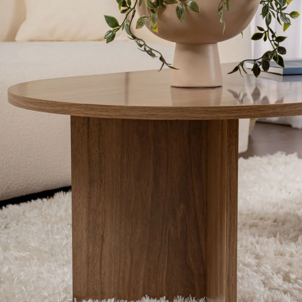 Drawer SAM Table basse ovale en bois 119x60cm